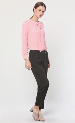 Bea High Neck Blouse in Pink
