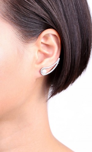 Angel Ear Cuff Earrings in Silver