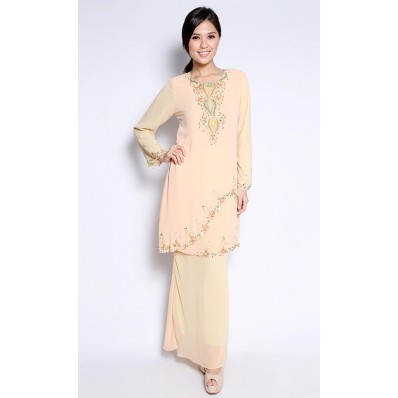Beaded Kurung in Yellow