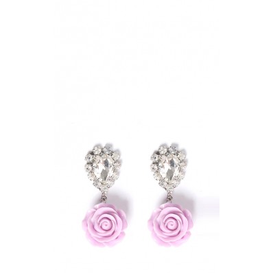 Empire Rose Earrings in Purple