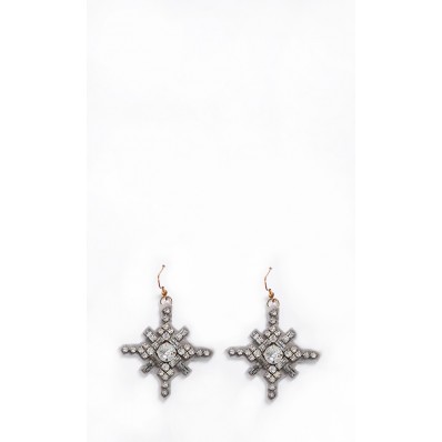 Date in Winter Wonderland Snowflakes Earrings in Grey