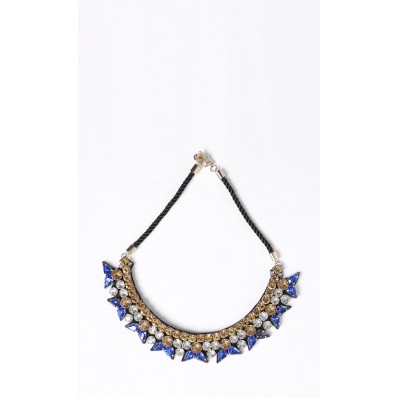 Studstruck Bib Necklace in Blue