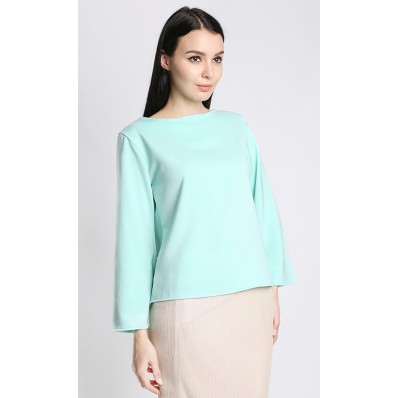 Wide Sleeves Top in Turquoise
