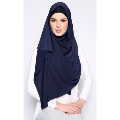 Crepe Shawl in Sapphire Frost