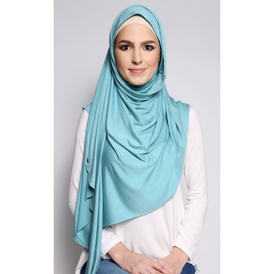 Jersey Knit Scarf in Aquamarine