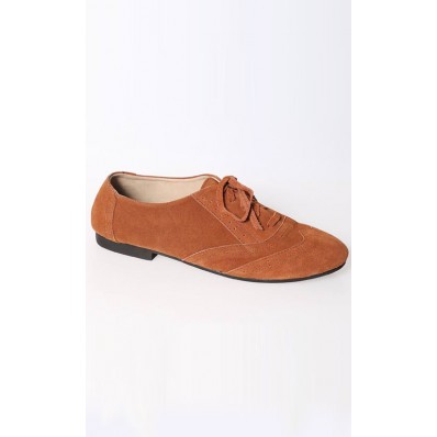 Suede Oxford Shoes in Brown 