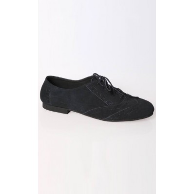 Suede Oxford Shoes in Black