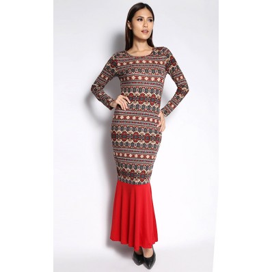 Zaza Long Dress in Red