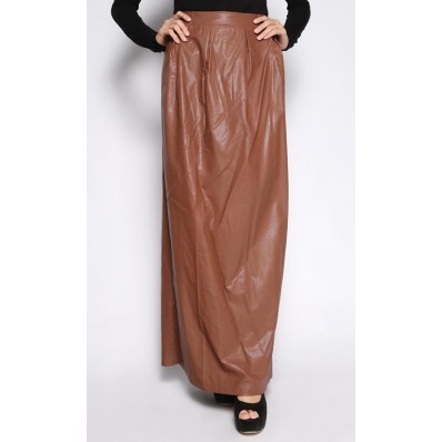 Eva Leather Skirt in Brown