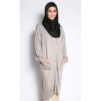 Veena Long Cardigan in Grey