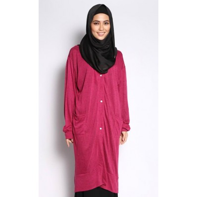 Veena Long Cardigan in Red