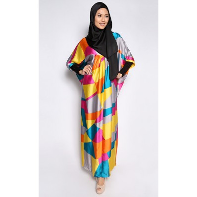 Mahta Colourful Draped Kaftan in Multi