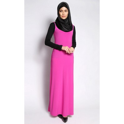 Sleeveless Inner Dress in Dark Pink
