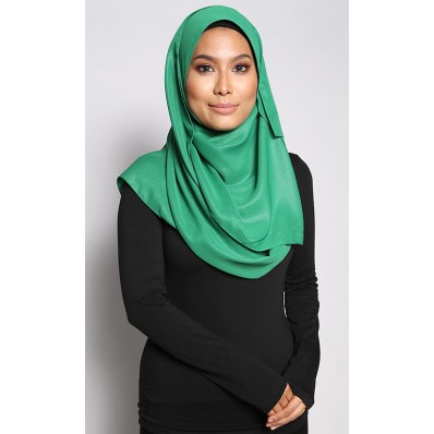 Salma Metallic Chiffon Shawl in Emerald Green