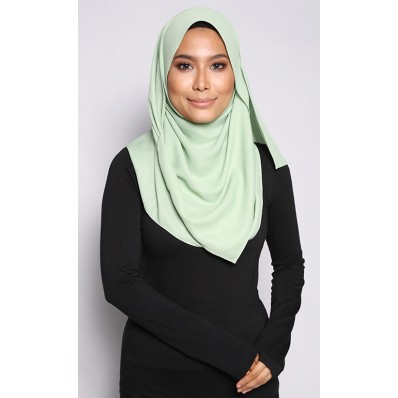 Salma Metallic Chiffon Shawl in Soft Green