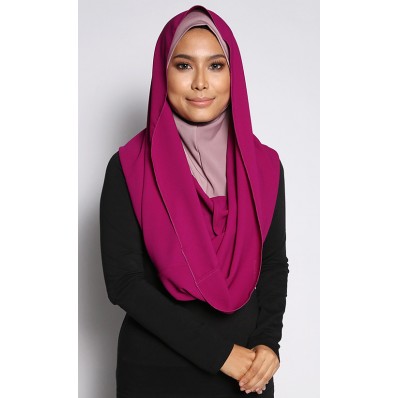 Sarima Hoodie Scarf in Dusky Pink and Purple