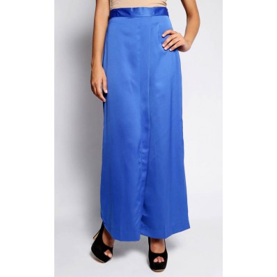 Satin Palazzo Pants in Royal Blue