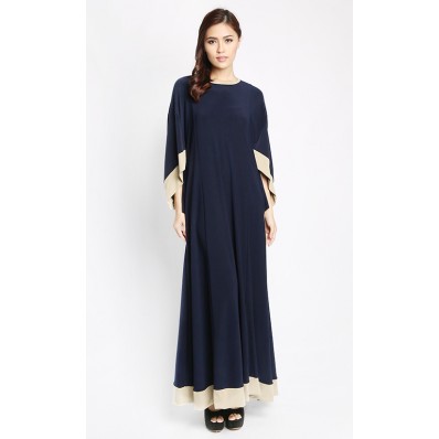 Imaan Batwing Jubah in Blue and Brown