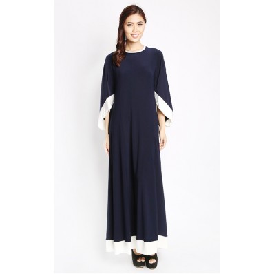 Imaan Batwing Jubah in Blue and White