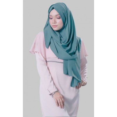 Duhaa Instant Shawl in Steel Blue