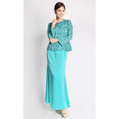 Denika Modern Kurung in Sea Green 