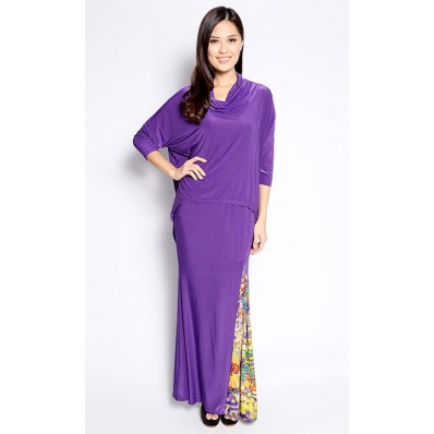 Midi Kurung Kedah in Purple