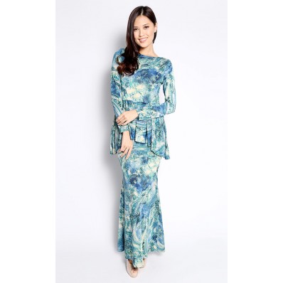 Peplum Dress in Green