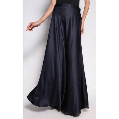 Maxi Flare Skirt in Blue-Black