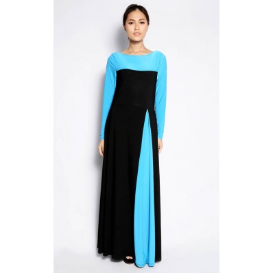 Color Block Jubah in Blue and Black