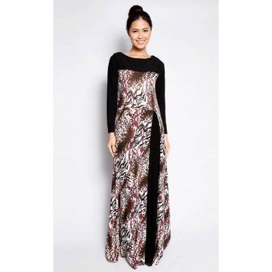 Color Block Jubah in Multi