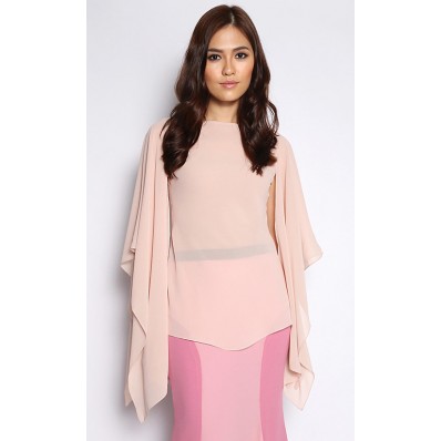 Chiffon Top with Loose Sleeves in Sand