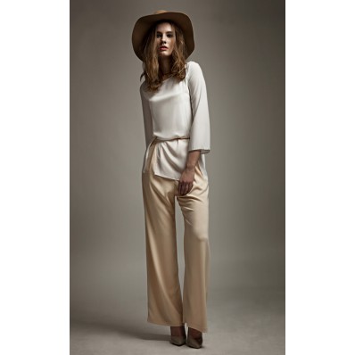 Anjelica Palazzo Pants in Beige
