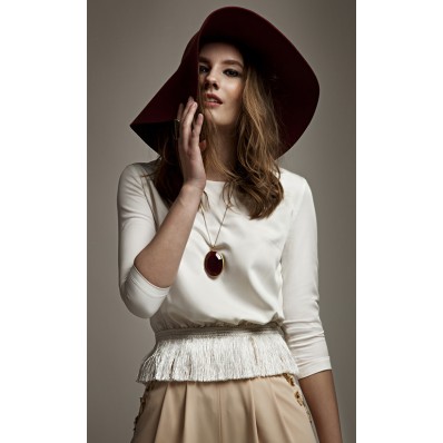 Faye Fringe Top in White