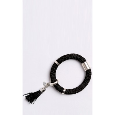 Tassel Bracelet in Black Santorini