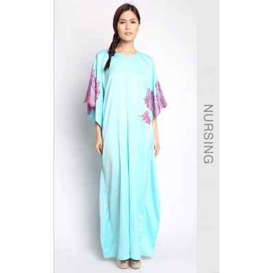 Lace Kaftan in Pure Turquoise