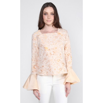 Sally Top in Orange Lace