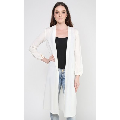 Carol Long Cardigan in White