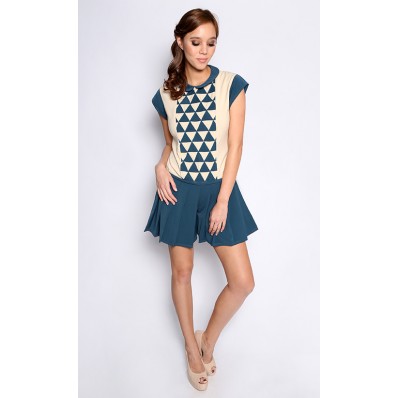 Barbara Jumpsuit in Marine Blue and Ivory