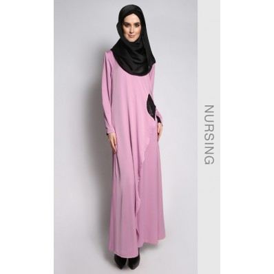 Aishah Wrap Dress in Dusty Pink