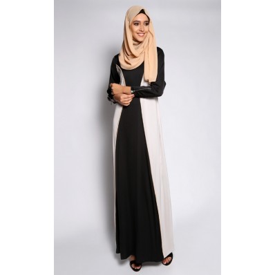 Hourglass Abaya in Grey and Black