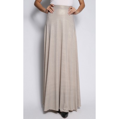 Magnify Glitter Flare Skirt in Dark Gold