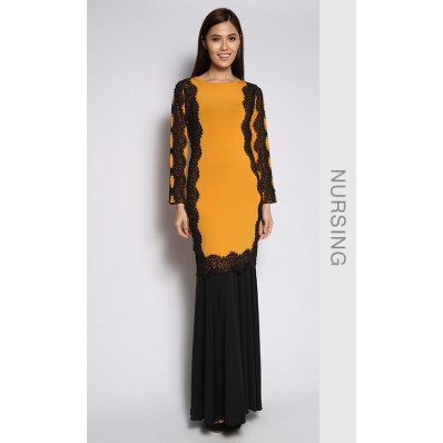 Nursing Victory Kurung in Mustard