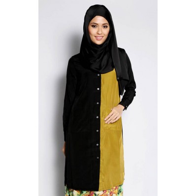 Sumayya Shirt in Black and Olive