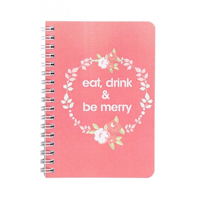 Eat Drink & Be Merry Notebook in Red