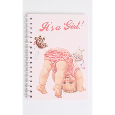 It's A Girl Notebook in Light Pink