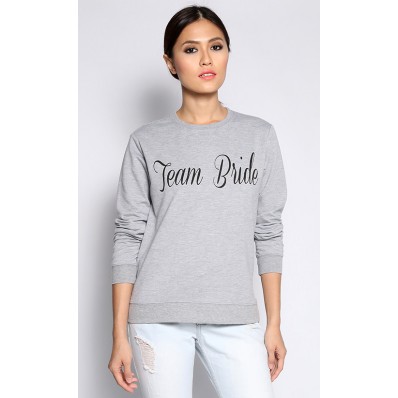 Team Bride Pullover in Grey