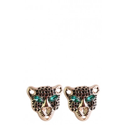 Leopard Crystal Earrings in Gold