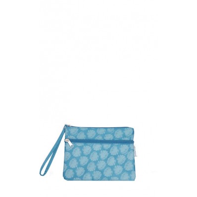 Leaf Main-Main Zipper Pouch in Blue