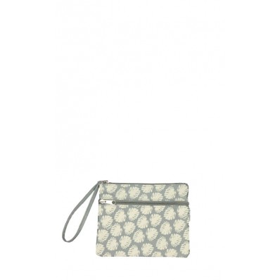 Leaf Main-Main Zipper Pouch in Grey