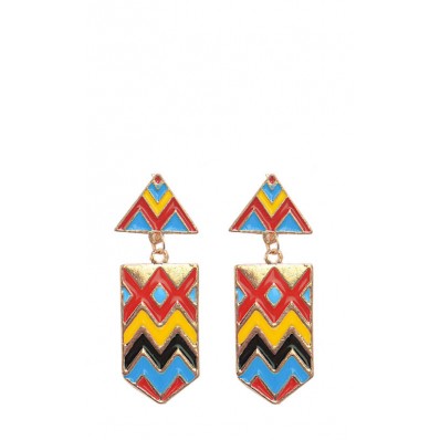 Tribal Earring in Black and Red